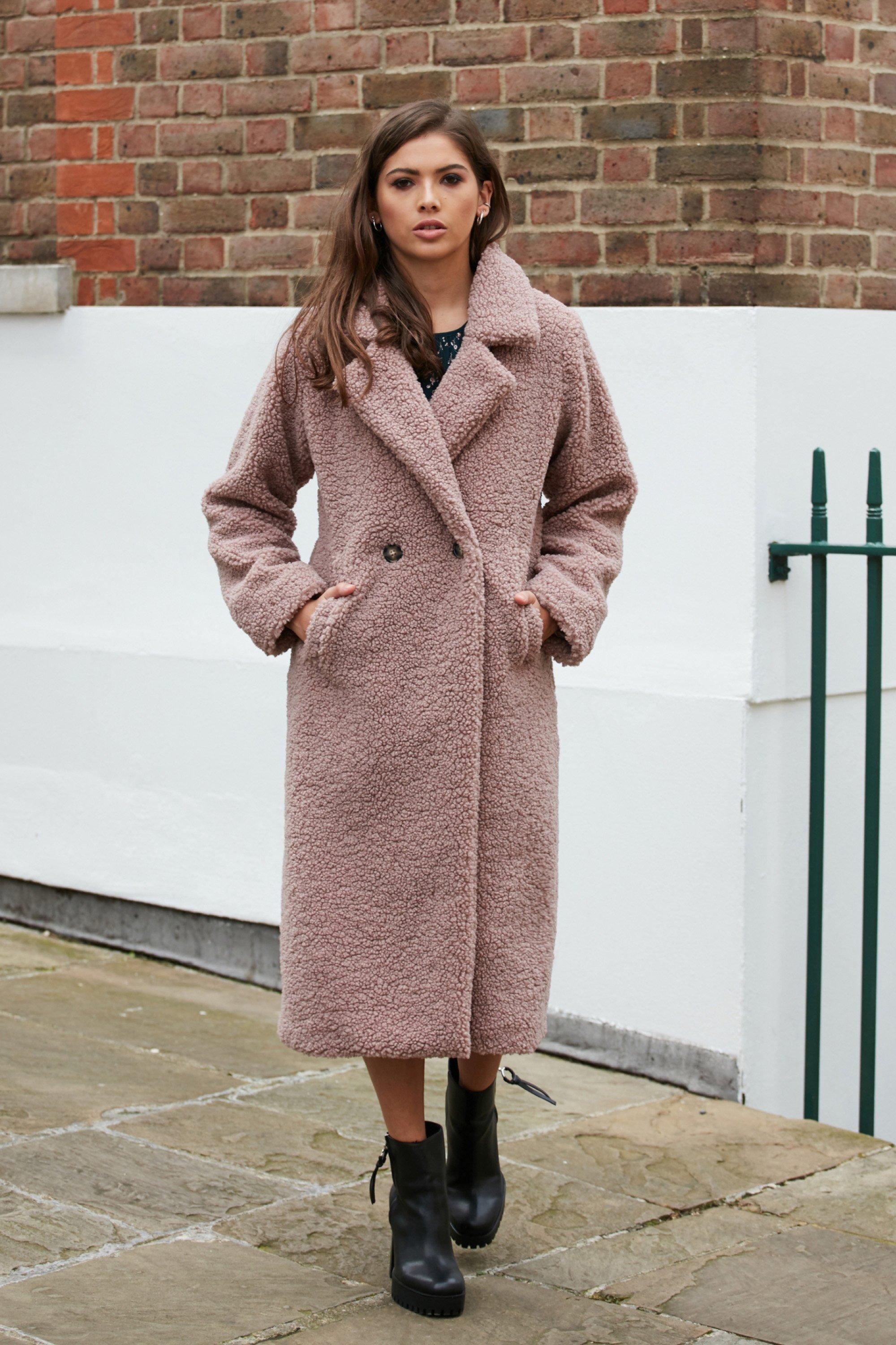 Dorothy perkins blush 2025 teddy coat